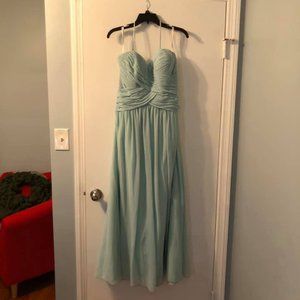 Bill Levkoff Mint Strapless Bridesmaid Dress